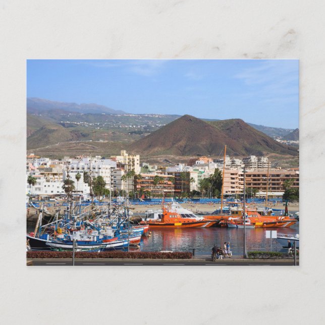 Cartão Postal Los Cristianos em Tenerife (Frente)