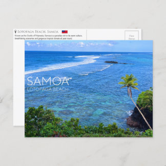 Cartão Postal Lotofaga Beach, Samoa Cartão-postal