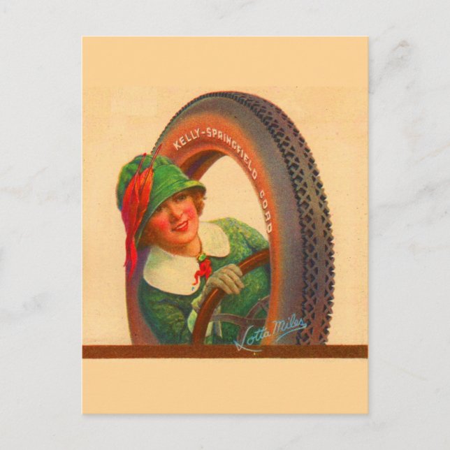 Cartão Postal Lotta Miles n.o 1- Pneu de Kelly-Springfields m (Frente)
