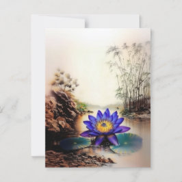 Cartão Postal Lotus Azul Emergindo das Águas Mortas (Vietnamita)