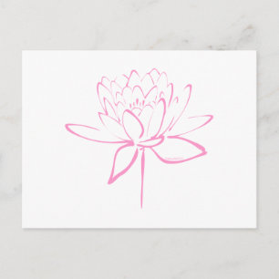 Cartão Postal Lotus Calliographic (Rosa)