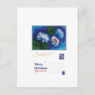 Cartão Postal Lotus Christmas Postcard – Peaceful Holiday Greeti