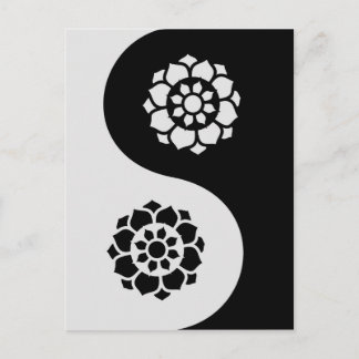 Cartão Postal Lotus Flower Yin Yang