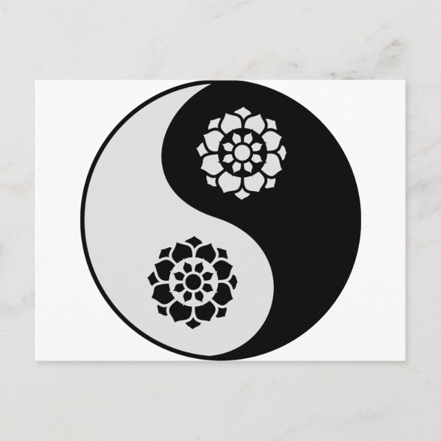 Cartão Postal Lotus Flower Yin Yang (Frente)