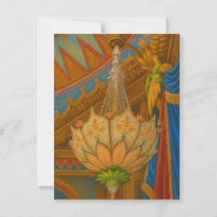 Cartão Postal Lotus Light - Royal Pavilion Chandelier Impressão