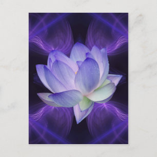 Cartão Postal Lotus roxo e geometria sagrada