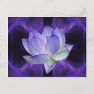 Cartão Postal Lotus roxo e geometria sagrada