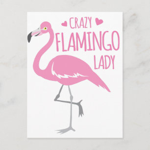 Cartão Postal Louca Flamingo Lady