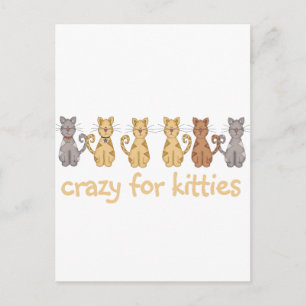 Cartão Postal Louco para o camiseta e os presentes dos gatinhos