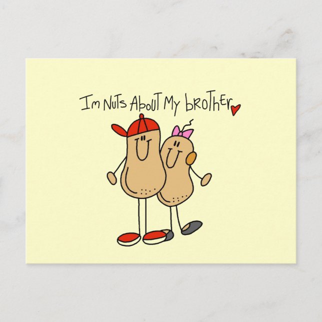 Cartão Postal Loucos sobre as camisetas e presentes do meu irmão (Frente)