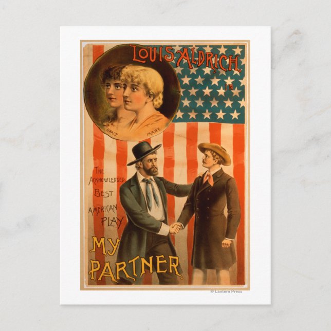 Cartão Postal Louis Aldrich no meu parceiro de teatro (Frente)