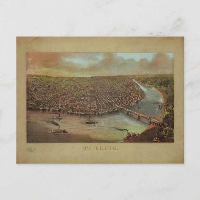 Cartão Postal Louis Missouri por George Degen de 1873 (Frente)