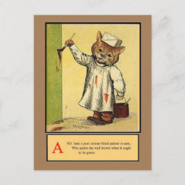 Cartão Postal Louis Wain, Alfabeto Um Gato, Cartão-Postal De Art
