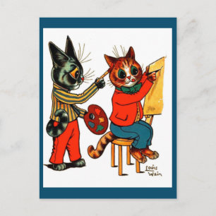 Cartão Postal Louis Wain, Artistas de Gatos, Arte de Gatos,