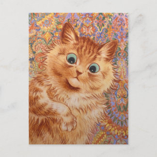 Cartão Postal Louis Wain Astonked Ginger cat1082