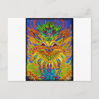 Cartão Postal Louis Wain - Blue Paisley Cat
