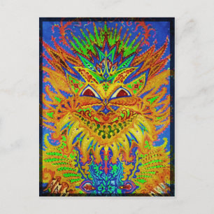 Cartão Postal Louis Wain - Blue Paisley Cat