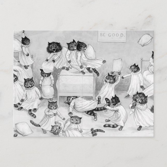 Cartão Postal Louis Wain Cat Humor (Frente)