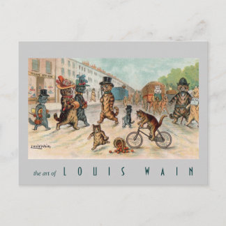Cartão Postal Louis Wain - Cats Urbanos - Arte Vintage