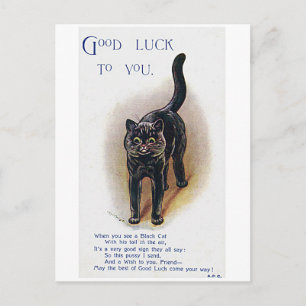 Cartão Postal Louis Wain, Gato da Sorte,