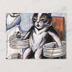 Cartão Postal Louis Wain - Gato Vestido Como Enfermeira