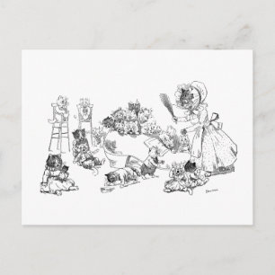 Cartão Postal Louis Wain Old Cat em Rhyme na enfermaria do Calç