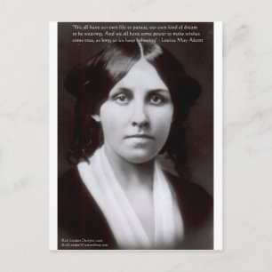 Cartão Postal Louisa May Alcott & "Propósito/Sonho" Citações Pre
