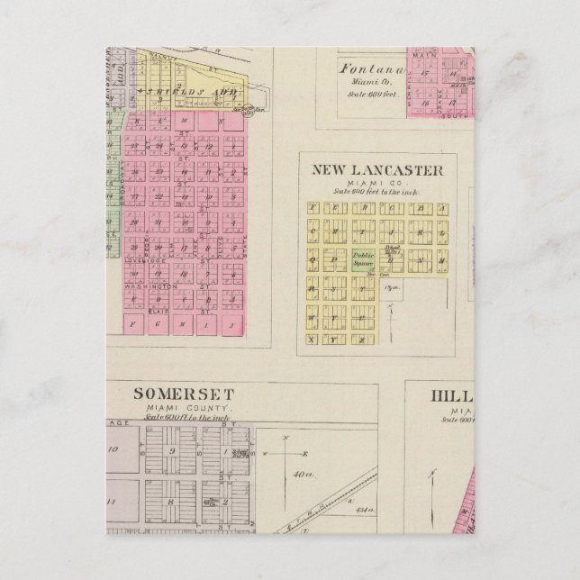 Cartão Postal Louisburg, Somerset, Fontana, Kansas (Frente)