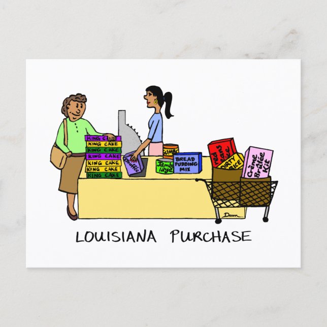 Cartão Postal Louisiana Compre um Humor de Cartoon Mardi Gras (Frente)