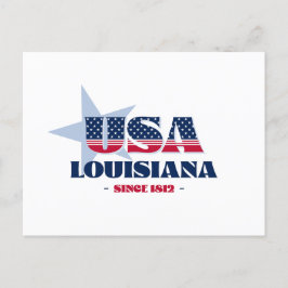 Cartão Postal Louisiana em Red, White e Blue Postcard