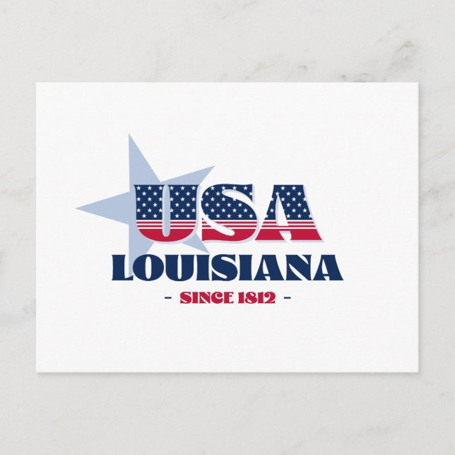 Cartão Postal Louisiana em Red, White e Blue Postcard (Frente)