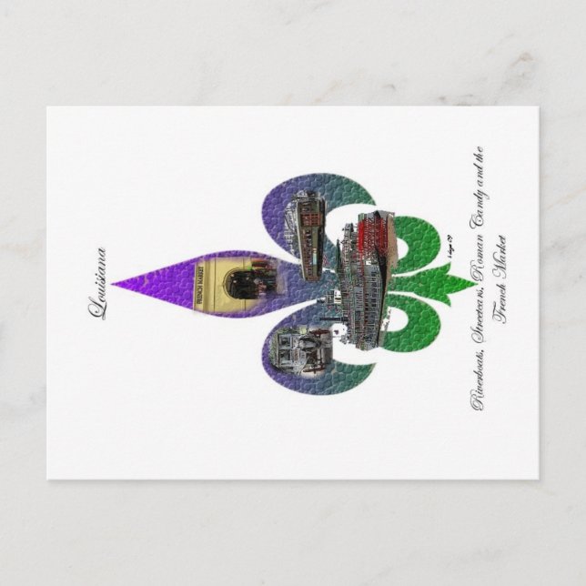 Cartão Postal Louisiana Fleur de Lis (Frente)