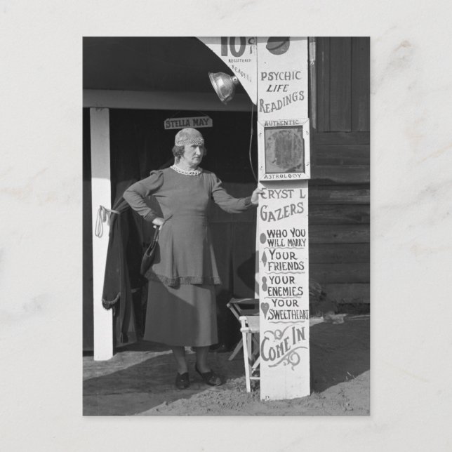 Cartão Postal Louisiana Fortune Teller, 1938 (Frente)