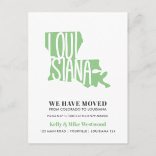 Cartão Postal LOUISIANA Mudamos Novo endereço Nova Casa