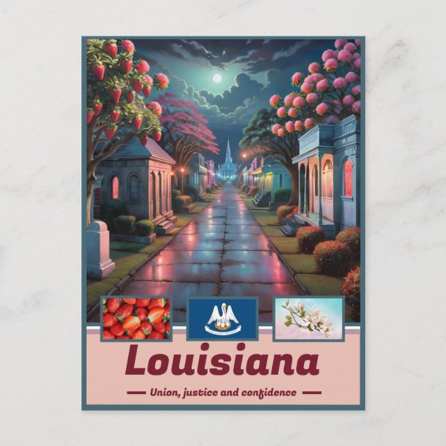 Cartão Postal Louisiana Nightfall Surreal (Frente)