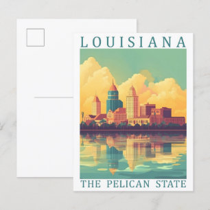Cartão Postal Louisiana o Estado do Pelicano EUA Local de Viagem