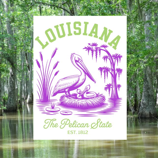 Cartão Postal Louisiana The Pelican State Est. Pelican 1812 (Louisiana The Pelican State Est. 1812 Pelican Postcard
)