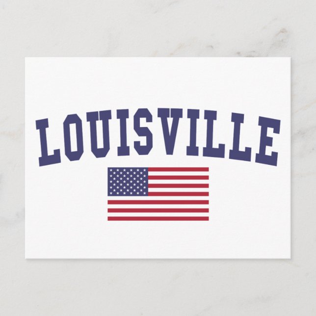 Cartão Postal Louisville EUA Flag (Frente)