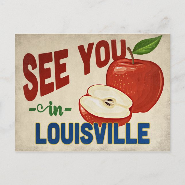 Cartão Postal Louisville Kentucky Apple - Viagens vintage (Frente)