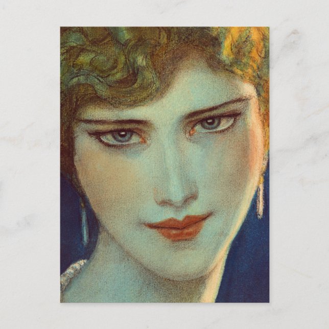 Cartão Postal Loura com brincos (Frente)