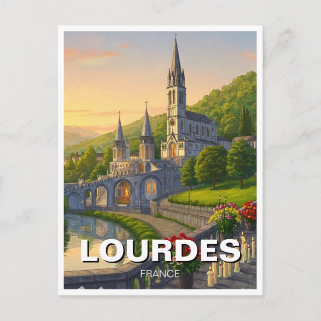Cartão Postal Lourdes France Viagem (Frente)