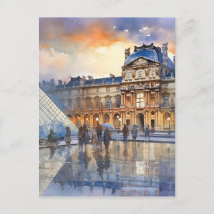 Cartão Postal Louvre Museum Paris Art