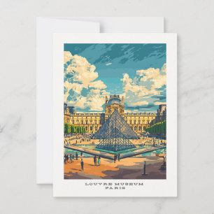 Cartão Postal Louvre Museum Paris - França - Viagem