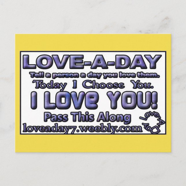Cartão Postal Love-a-Day Post Cards (Frente)