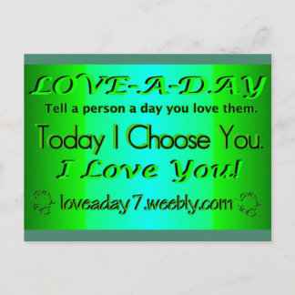 Cartão Postal Love A Day Postcard-Green