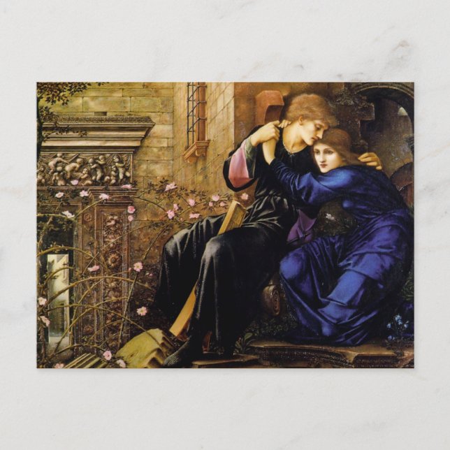 Cartão Postal Love among the ruins Pre-Raphaelite Art (Frente)