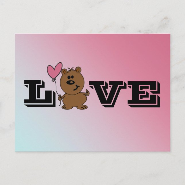 Cartão Postal Love Bear (Frente)