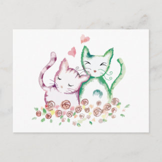 Cartão Postal Love Cats