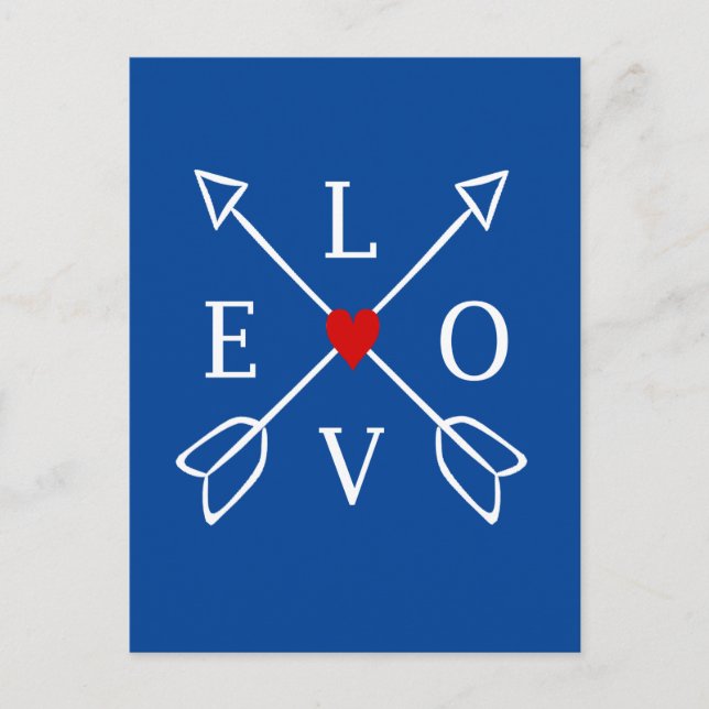 Cartão Postal Love Crossed Arrows (Frente)