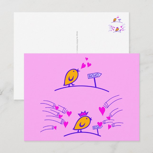 Cartão Postal LOVE ECHO - Comic Birds Tweetlercools 3 (Frente/Verso)